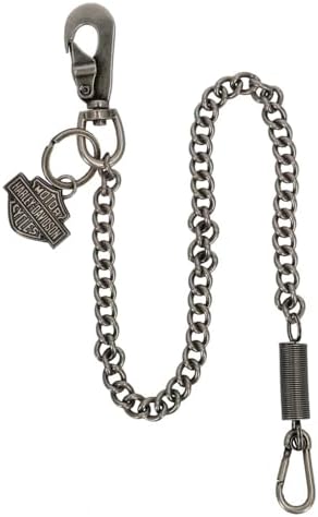 Harley-Davidson Men's Skull & Spring 24 inch Wallet Chain, Antique